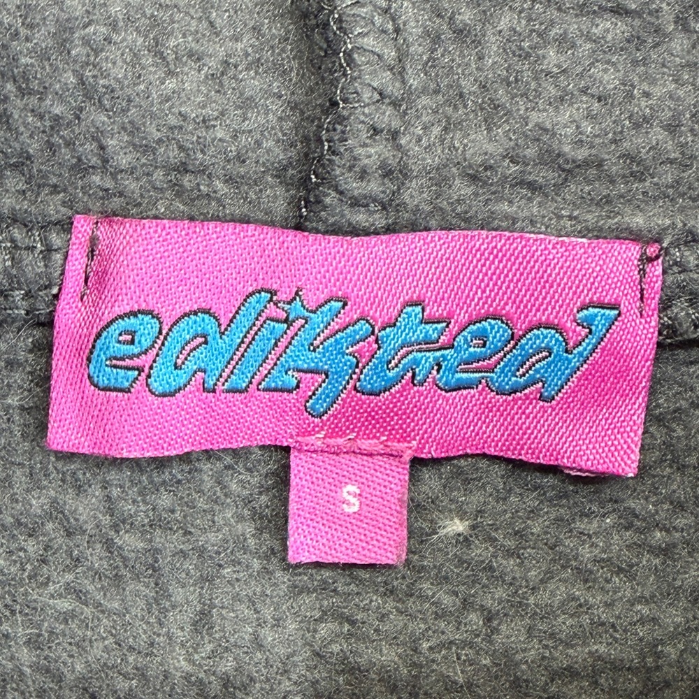 Edikted Womens Charcoal Grey Pink Bow Sleeve Fleece Hoodie Sweatshirt Small - Picture 4 of 11
